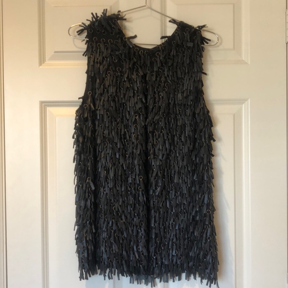 Catherine Malandrino Jackets & Blazers - Catherine Malandrino Leather and Metal Fringe Vest 0/Xs
